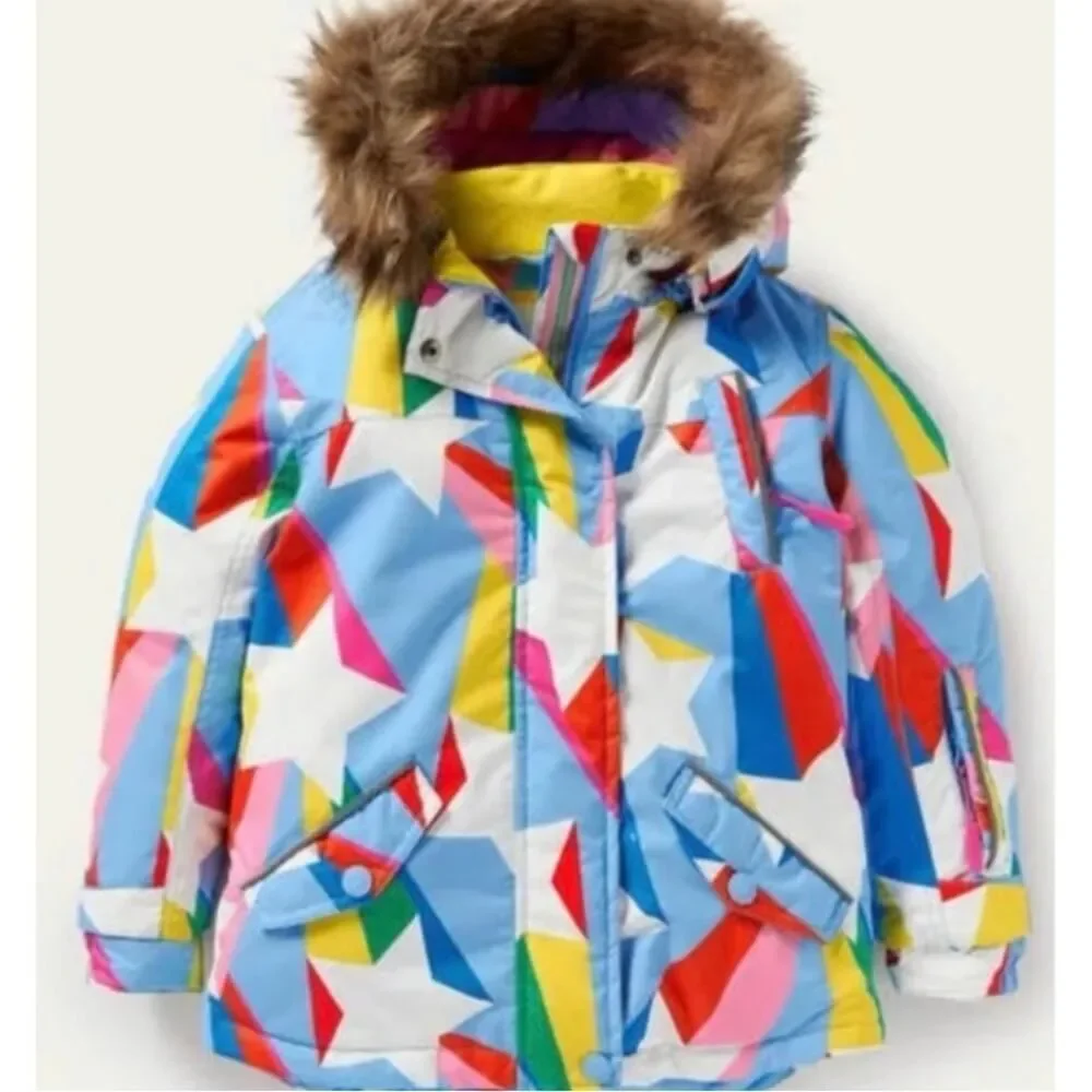 Boden All-Weather Star Pattern Waterproof Ski Jacket Girl’s Sz. 11-12Y